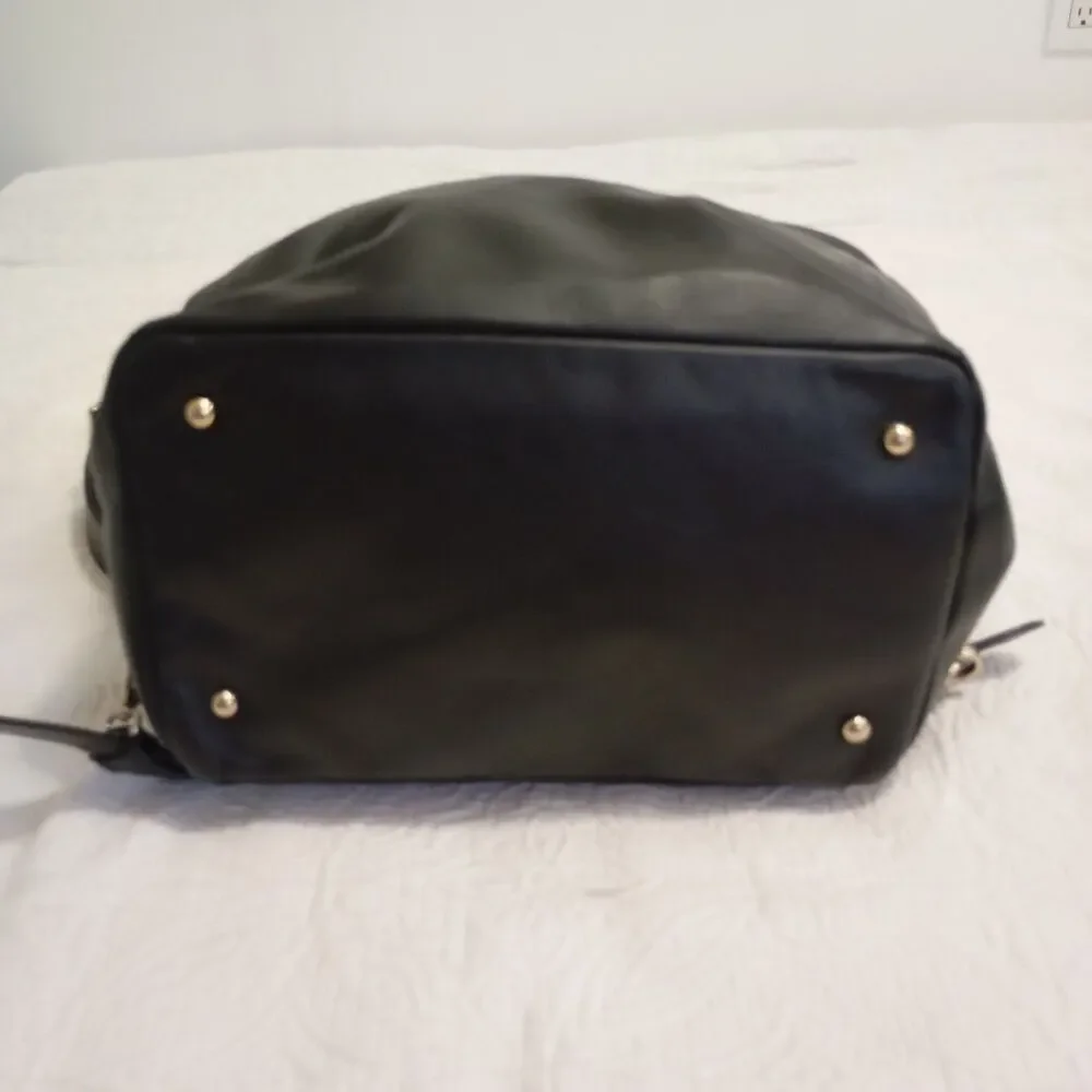 Mina Baie Kinney Vegan Leather Diaper Bag Black Backpack